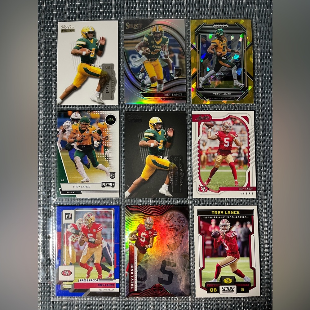 🏈 Trey Lance NFL National Football League Sports Trading Cards, Qty 9, Lot #1